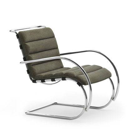 MR Lounge - Cantilever Leather Easy Chair with Armrest.