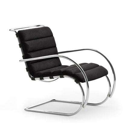 MR Lounge - Cantilever Leather Easy Chair with Armrest.