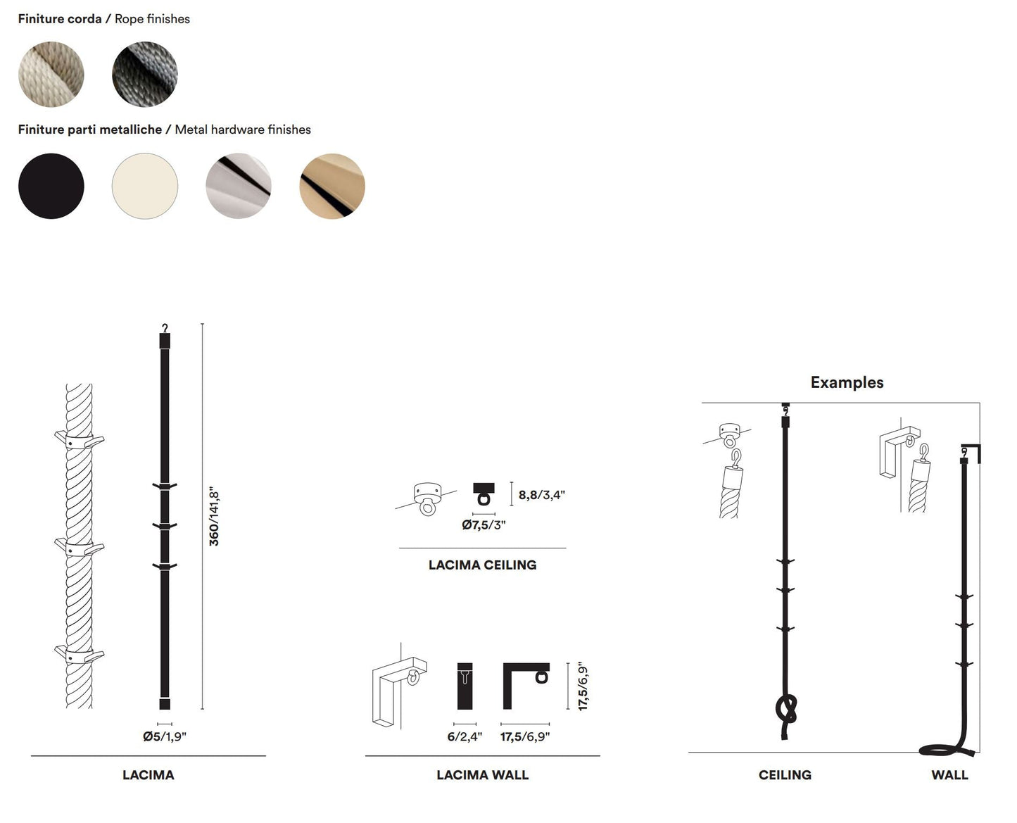 LA CIMA3 - Rope coat rack.
