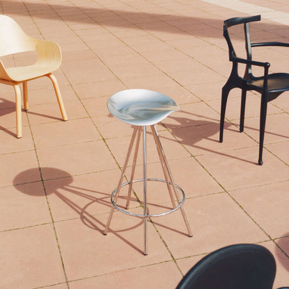 Counter Stool With Footrest Jamaica by Bd Barcelona Design #CHROMED STEEL / Aluminium seat