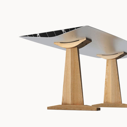 TABLE B 90 - Rectangular Wooden trestle table