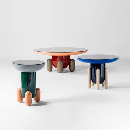EXPLORER - Round glass-fibre coffee table by BD Barcelona DesignRound Glass-Fibre Coffee Table Explorer 3 by Bd Barcelona Design #Multicolor Red - V1