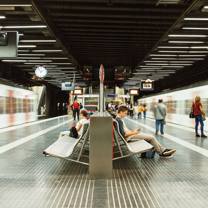 Modular Steel Bench With Back Perforano by Bd Barcelona Design
