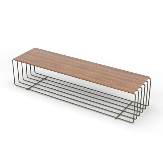 FENCE - Rectangular wooden coffee table.