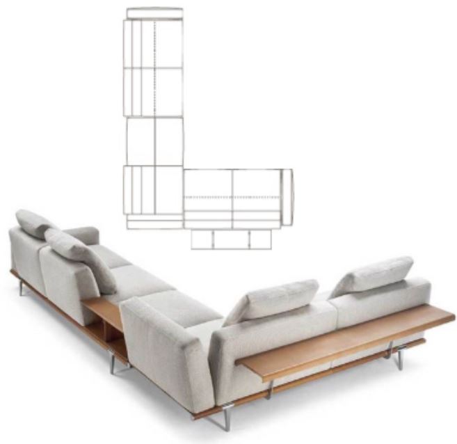 LET IT BE - Sectional fabric sofa.