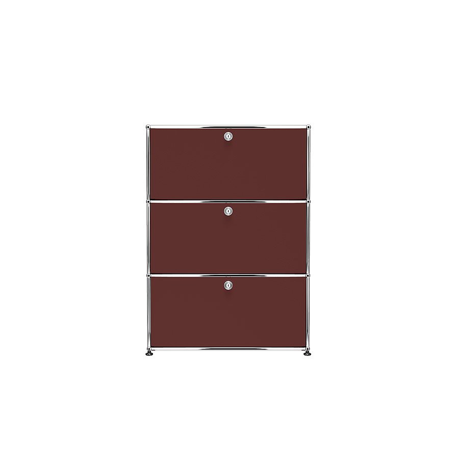 1x3 Modular Metal Highboard with 3 doors [W750XD350XH(350+350+350)] by Usm #USM Brown