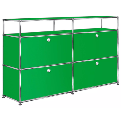 2x3 Modular Metal Highboard with 4 bottom doors & 1-1 Pannels [W(750+750)XD350XH(350+350+175)] by Usm #USM Green
