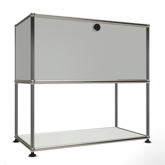 1x2 Modular Metal Sideboard with 1 top door & 1 pannel [W750XD350XH(350+350)] by Usm #Light Gray [RAL 7035]