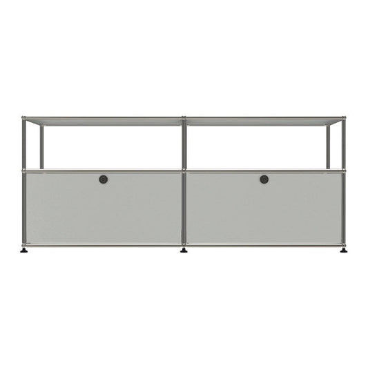 2x2 Modular Metal Sideboard with 2 bottom doors & 1-1 pannel [W(750+750)XD350XH(350+250)] by Usm #Light Gray [RAL 7035]
