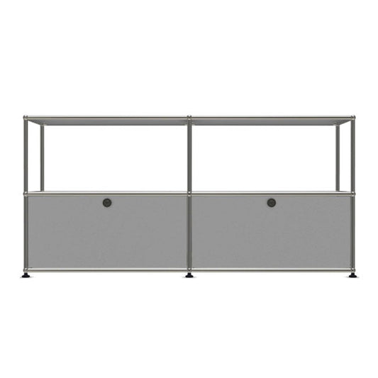 2x2 Modular Metal Sideboard with 2 bottom doors & 1-1 pannel [W(750+750)XD350XH(350+350)] by Usm #USM Matte Silver