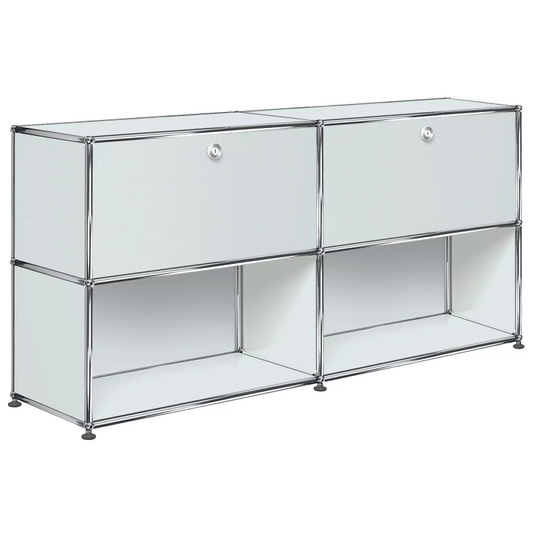 2x2 Modular Metal Sideboard with 2 top doors [W(750+750)XD350XH(350+350)] by Usm #USM Matte Silver
