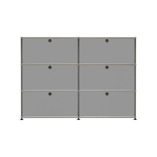 2x3 Modular Metal Sideboard with 6 doors [W(750+750)XD350XH(350+350+350)] by Usm #USM Matte Silver