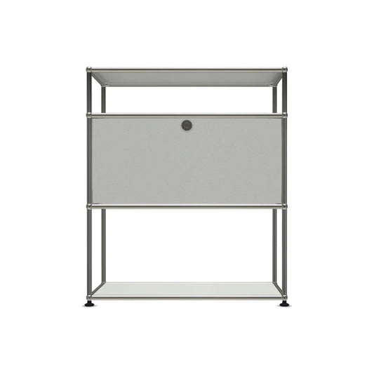 1x3 Modular Metal Highboard with 1 middle door & 1-1 pannel [W750XD350XH(350+350+175)] by Usm #Light Gray [RAL 7035]