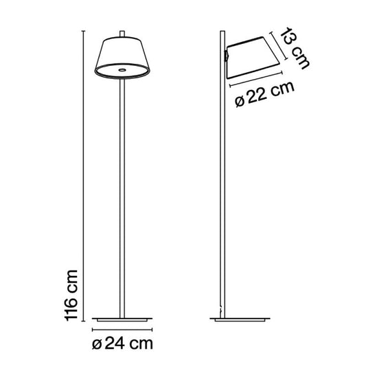 TAM TAM P - Adjustable aluminium floor lamp (Request Info).