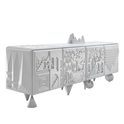 MDF Cabinet/sideboard with doors TOUT VA BIEN 4A by Bd Barcelona Design #Greyshi White