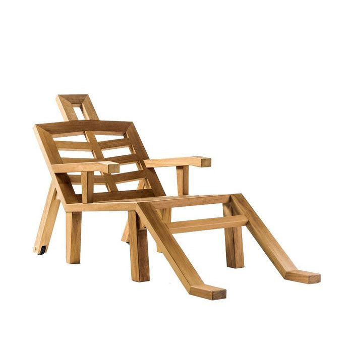 Iroko Deck Chair With Armrests Portlligat by Bd Barcelona Design