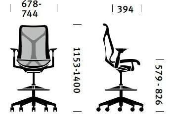 COSM - Mid Back Ergonomic office stool with castors by Herman Miller