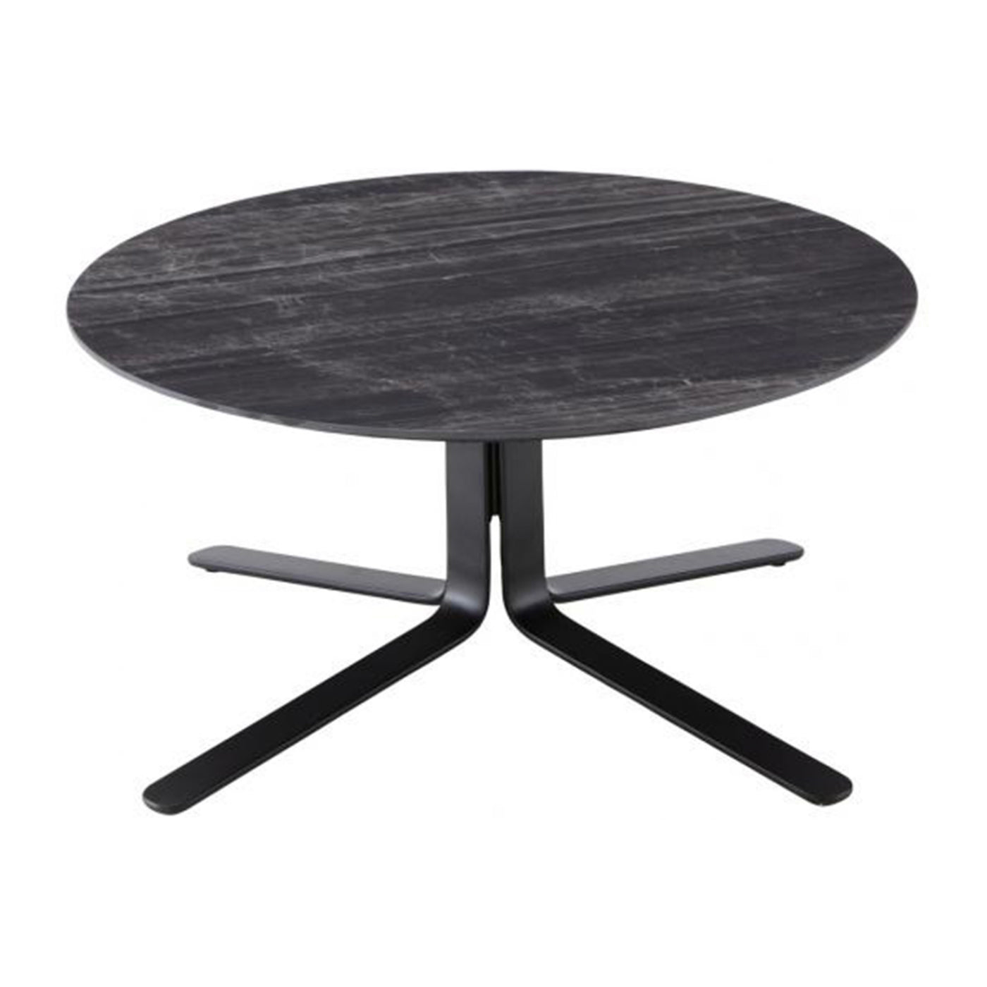 MOA - Low round porcelain stoneware coffee table with 4-star base.