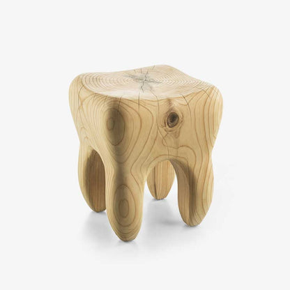 MOLAIRE - Low cedarwood stool.
