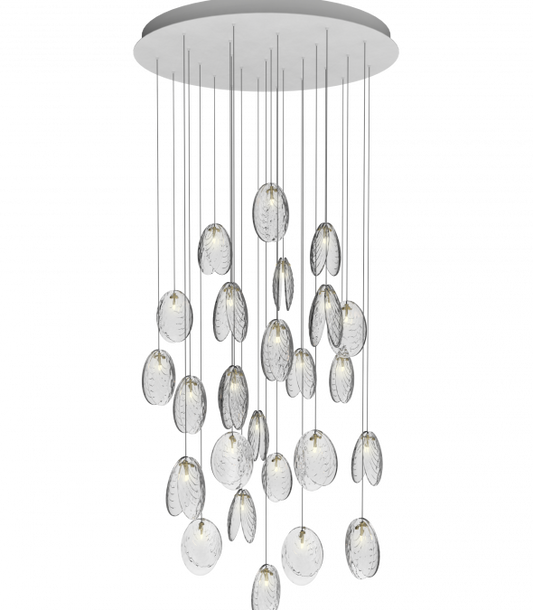 MUSSELS ROUND 26 - LED crystal pendant lamp (Request Info).