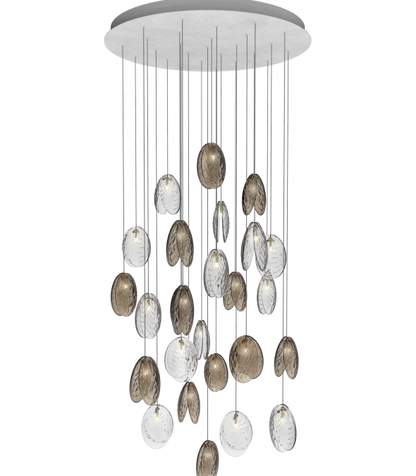MUSSELS ROUND 26 - LED crystal pendant lamp (Request Info).