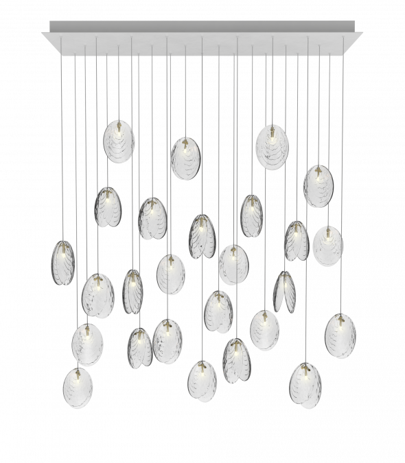 MUSSELS RECTANGULAR 26 - LED crystal pendant lamp (Request Info).