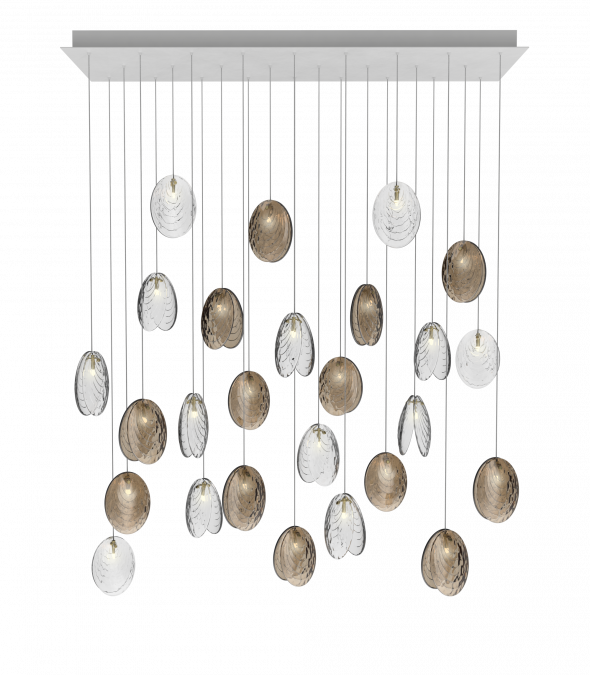 MUSSELS RECTANGULAR 26 - LED crystal pendant lamp (Request Info).