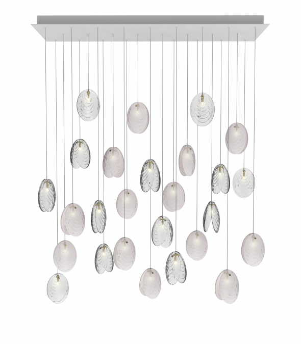 MUSSELS RECTANGULAR 26 - LED crystal pendant lamp (Request Info).