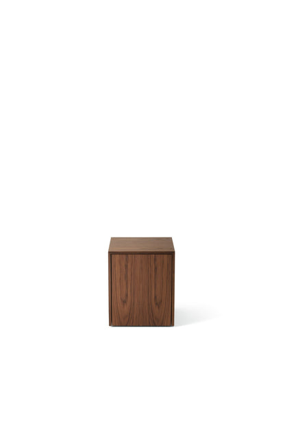 Mass side table with drawer, walnut
