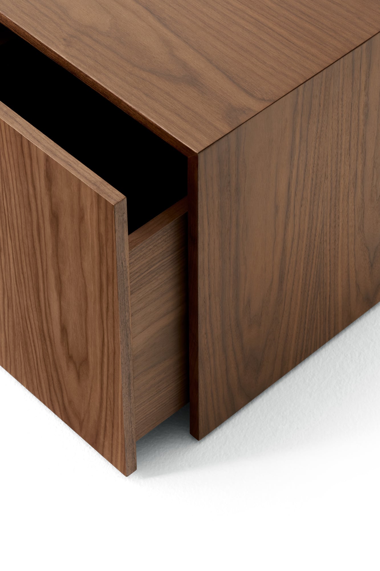Mass side table with drawer, walnut