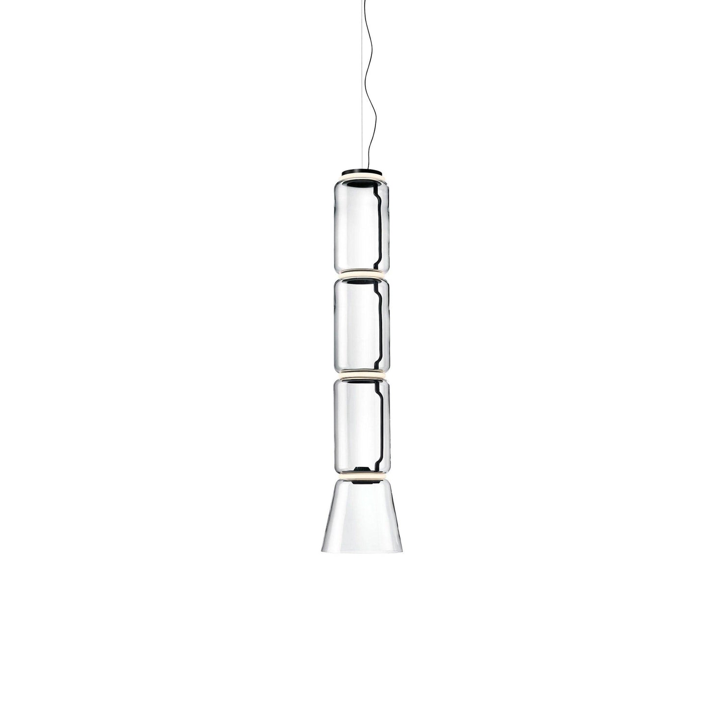 Noctambule Suspension 3 Low Cylinder Cone Lamp.