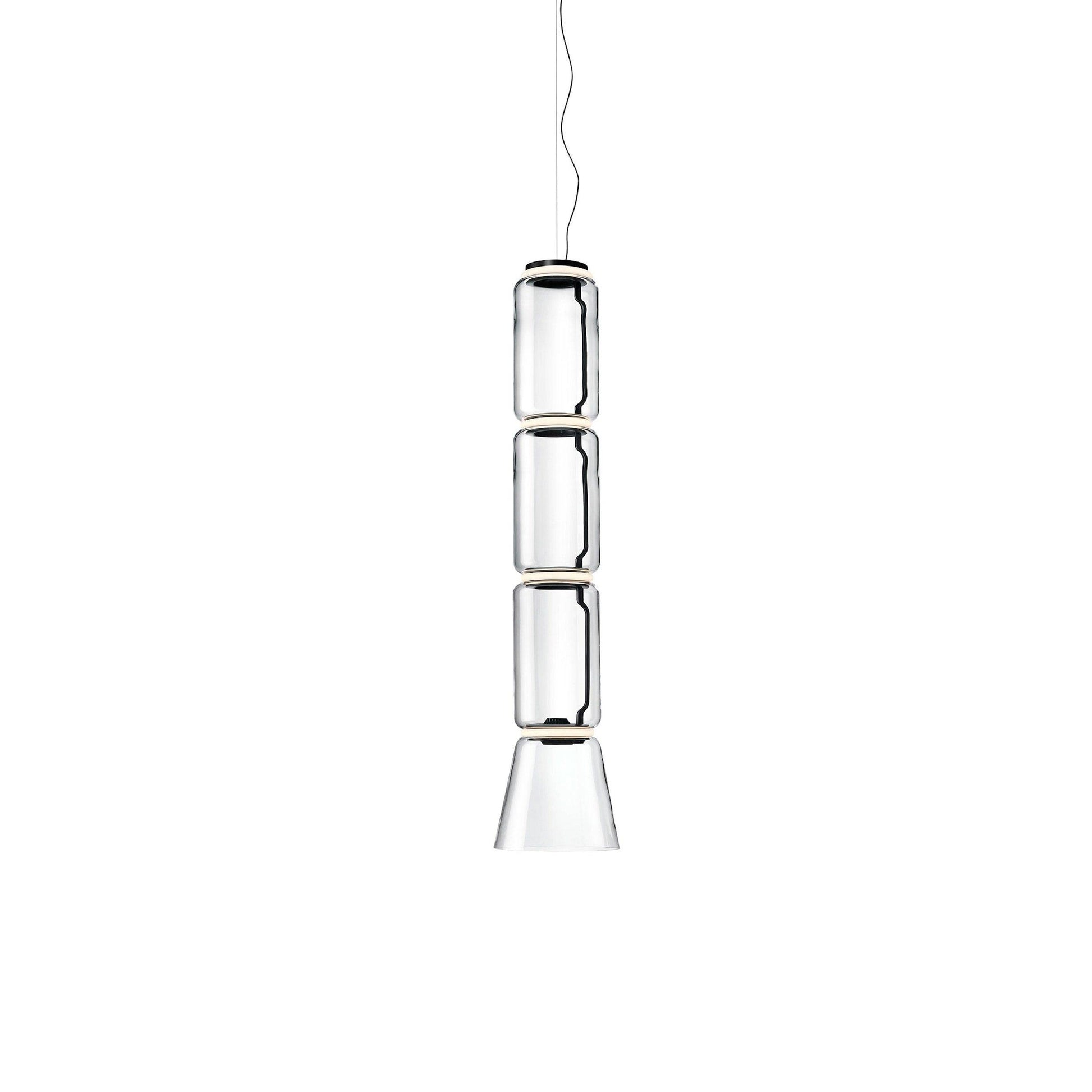 Noctambule Suspension 3 Low Cylinder Cone Lamp.