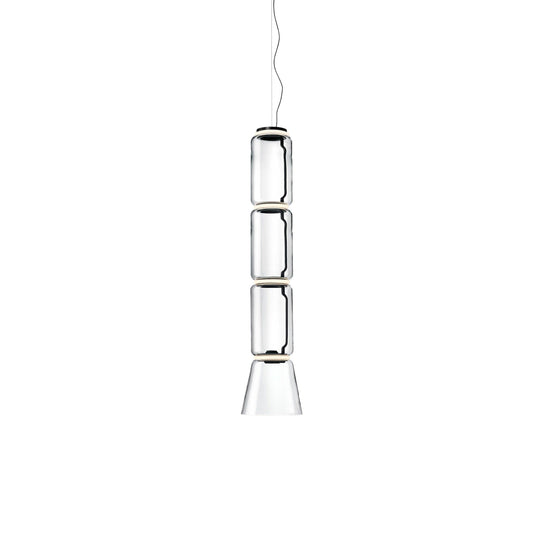 Noctambule Suspension 3 Low Cylinder Cone Lamp.