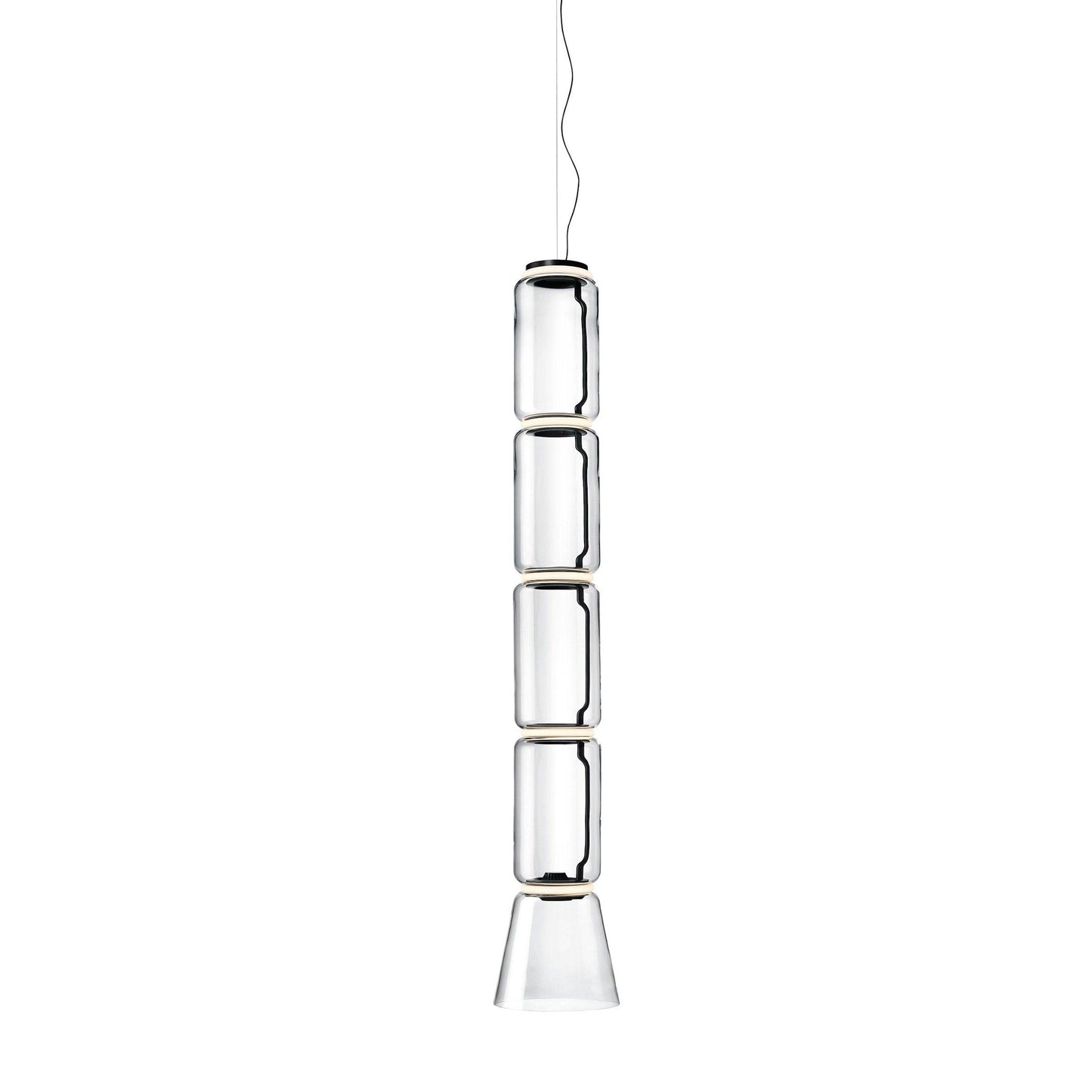 Noctambule Suspension 4 Low Cylinder Cone Lamp.