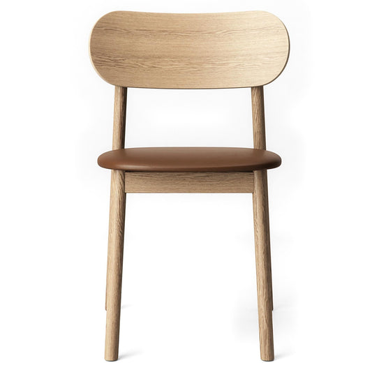Decotique Elephant Dining Chair Natural Oak/Brown Leather
