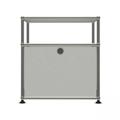 1x2 Modular Metal Sideboard with 1 bottom doors & 1 pannel [W500XD350XH(350+175)] by Usm #Light Gray [RAL 7035]
