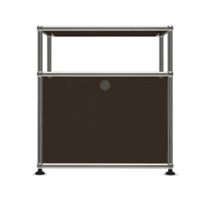 1x2 Modular Metal Sideboard with 1 bottom doors & 1 pannel [W500XD350XH(350+175)] by Usm #USM Brown