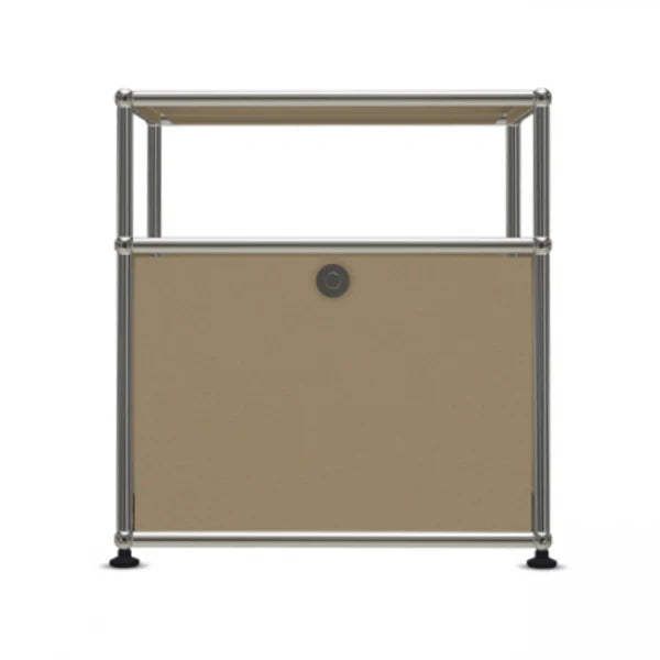 1x2 Modular Metal Sideboard with 1 bottom doors & 1 pannel [W500XD350XH(350+175)] by Usm #USM Beige