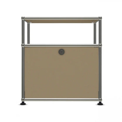 1x2 Modular Metal Sideboard with 1 bottom doors & 1 pannel [W500XD350XH(350+175)] by Usm #USM Beige