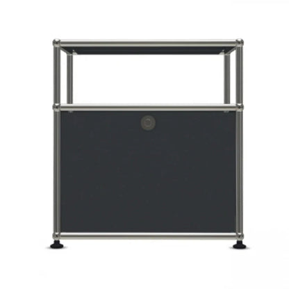 1x2 Modular Metal Sideboard with 1 bottom doors & 1 pannel [W500XD350XH(350+175)] by Usm #Anthracite [RAL 7016]