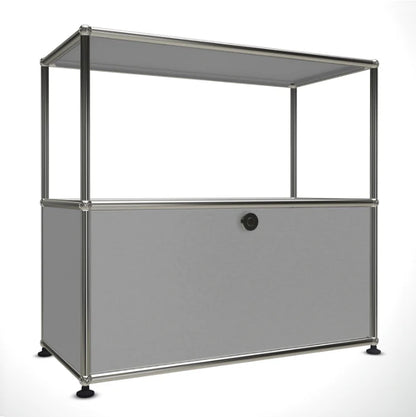 1x2 Modular Metal Sideboard with 1 bottom door & 1 pannel [W750XD350XH(350+350)] by Usm #USM Matte Silver