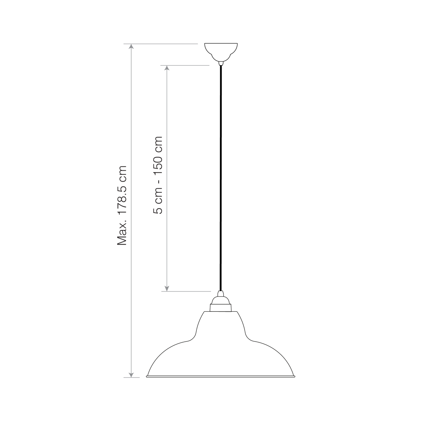 Original 1227 Midi Wide Brass Pendant.