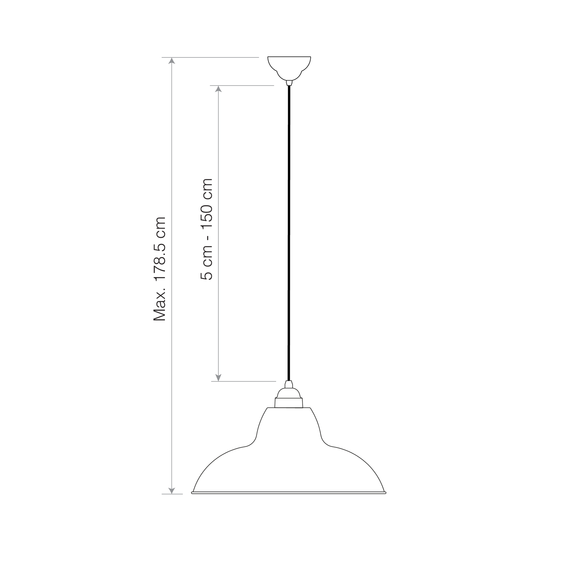 Original 1227 Midi Wide Brass Pendant.