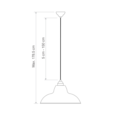 Original 1227 Midi Wide Brass Pendant.