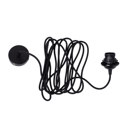 Edgeform E27 Cable Set for Pendant With Rosette 500 cm Black