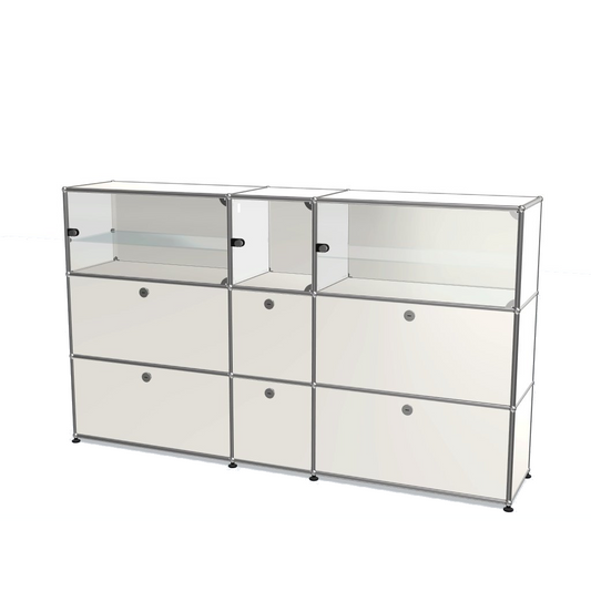 3x3 Module High Board (Lower 6 Doors & Upper 3 Glass Doors) [W(750+350+750)XD350XH(350+350+350)]