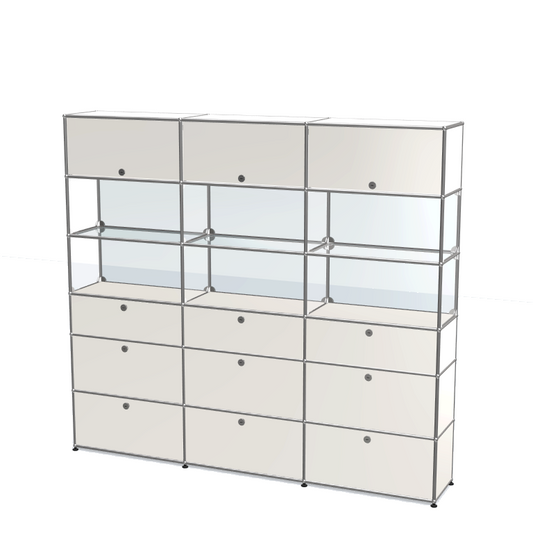 3x6 Module (9 bottom drop down doors & 3 top flip up doors & middle glass) [W(750+750+750)XD350XH(350+350+250+350+350+350)]