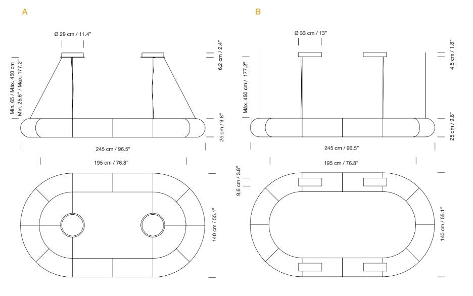 Tekiò Circular - LED dimmable japanese paper pendant lamp.