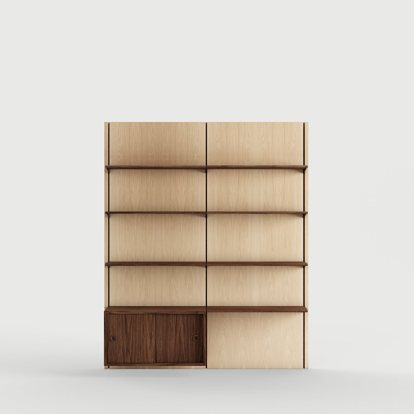 Panel System 2A - Oak Clear Oil / Walnut