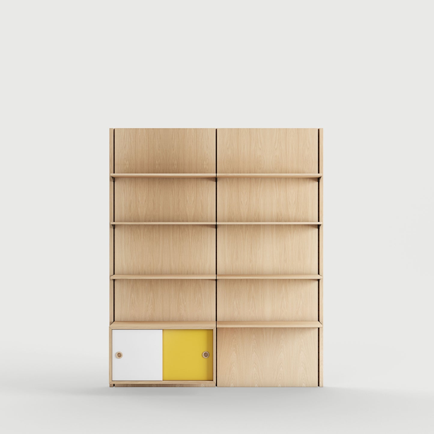 Panel System 2A - Oak Clear Oil / White / Yellow